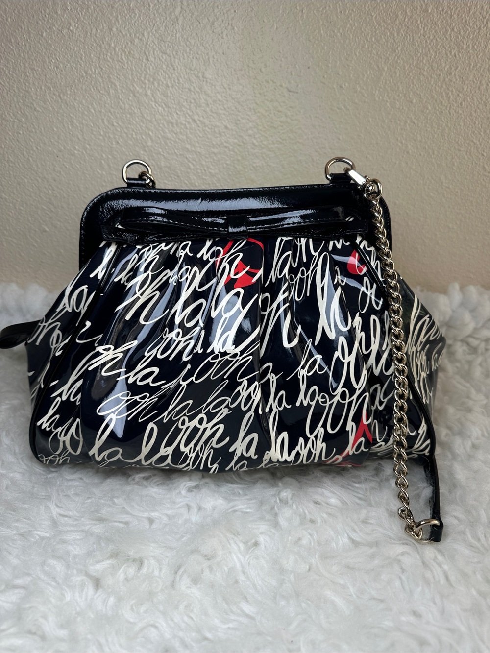 Like NEW Kate Spade RARE Novelty OOH LA LA Patent Shoulder Bag